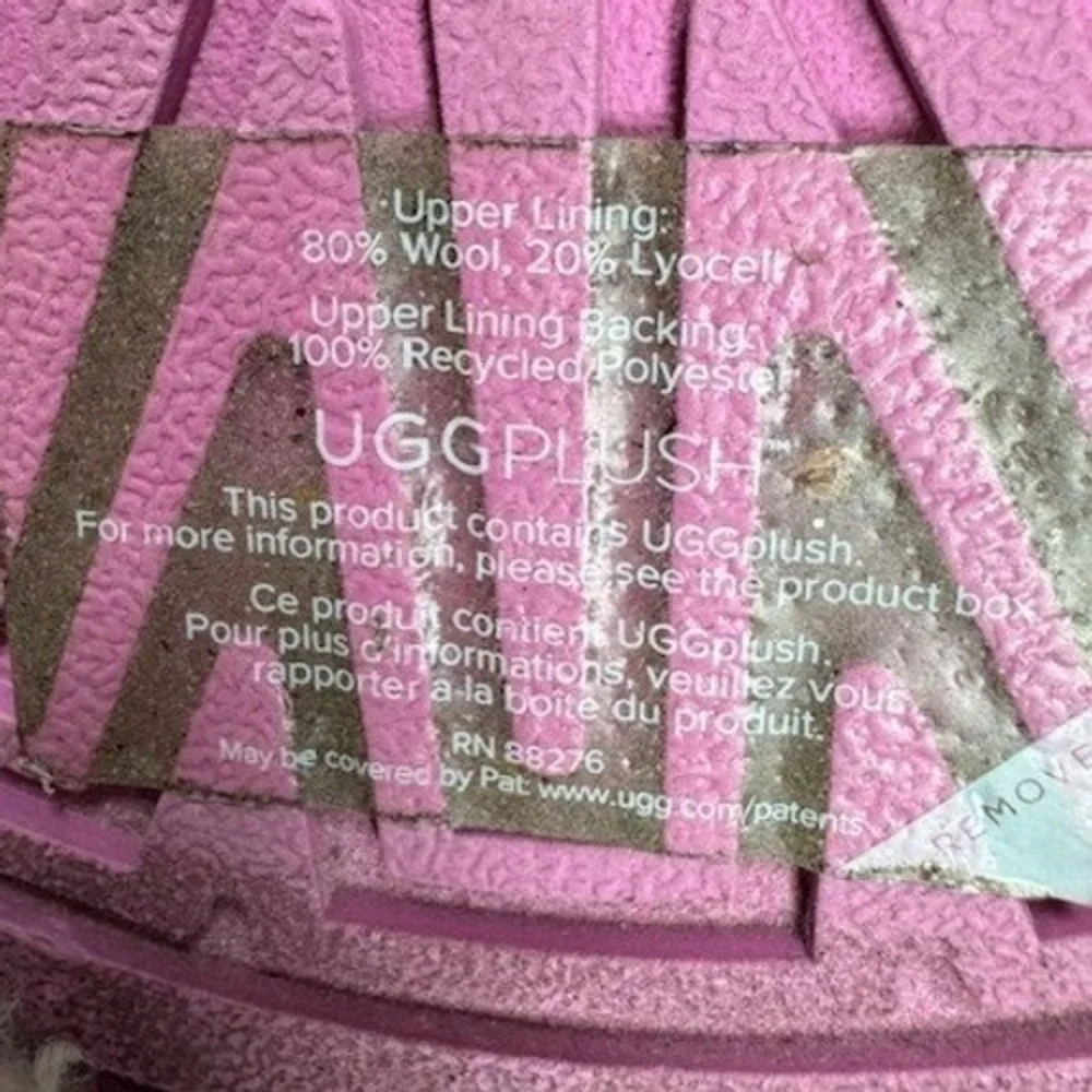 UGG Kids Pink Sequin Fur Lined Slingback Slippers -‎ size 4 or 5?